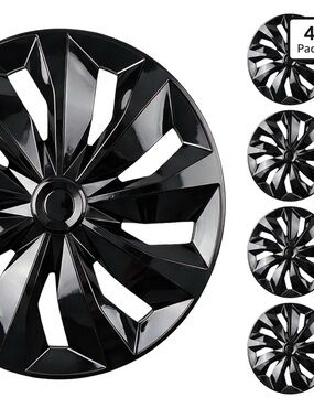 Amazon Black High-Gloss Wheel Hubcaps – 4 Pack